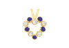 9ct Yellow Gold White and Blue Zirconia  Heart Pendant