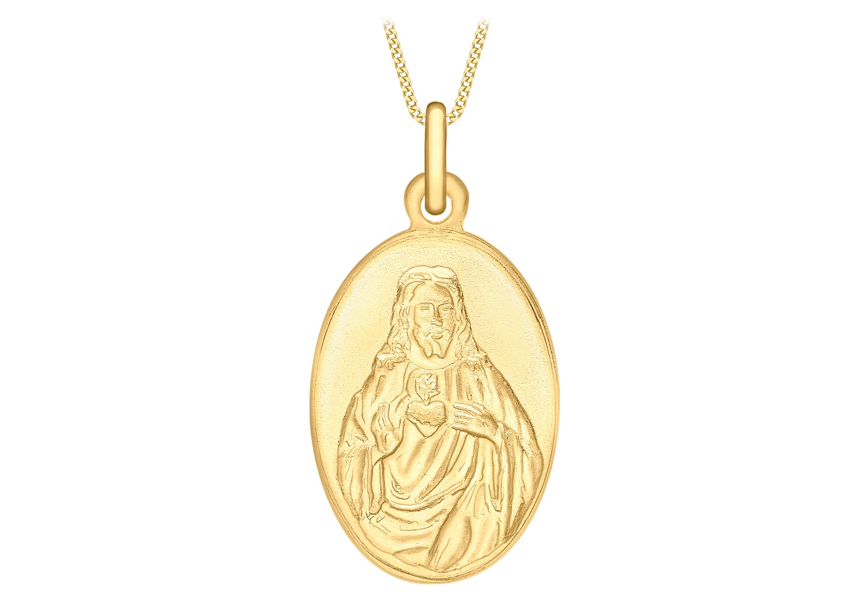 9ct Yellow Gold 10.7mm x 23mm Oval 'Sared Heart' Pendant