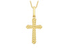 9ct Yellow Gold 11mm x 24mm Embossed Cross Pendant