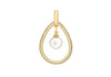 9ct Yellow Gold Pearl and Zirconia  Teardrop Pendant