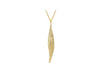 9ct Yellow Gold White Zirconia Leaf Pendant