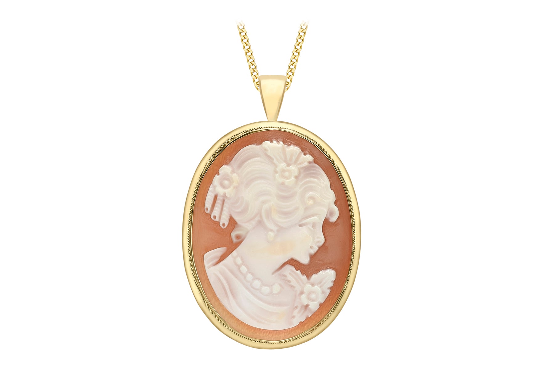 9ct Yellow Gold Roman Cameo Pendant and Brooch