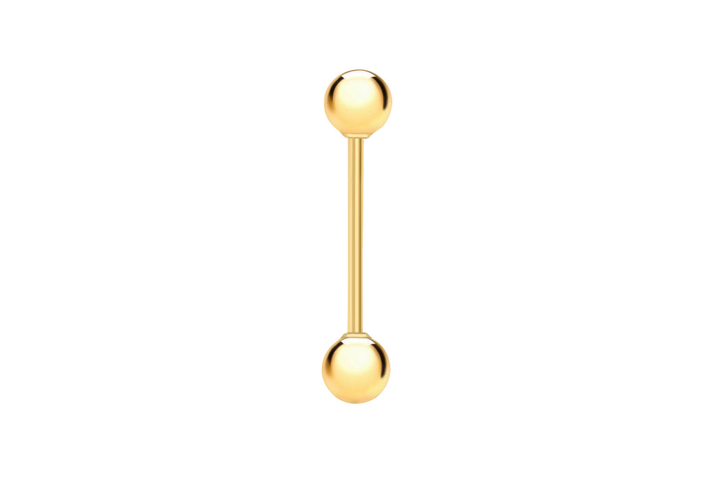 9ct Yellow Gold Ball Tongue Bar9