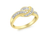 9ct Yellow Gold 0.12t Diamond Set Knot Ring
