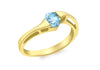 9ct Yellow Gold Hexagonal Blue Topaz Dress Ring
