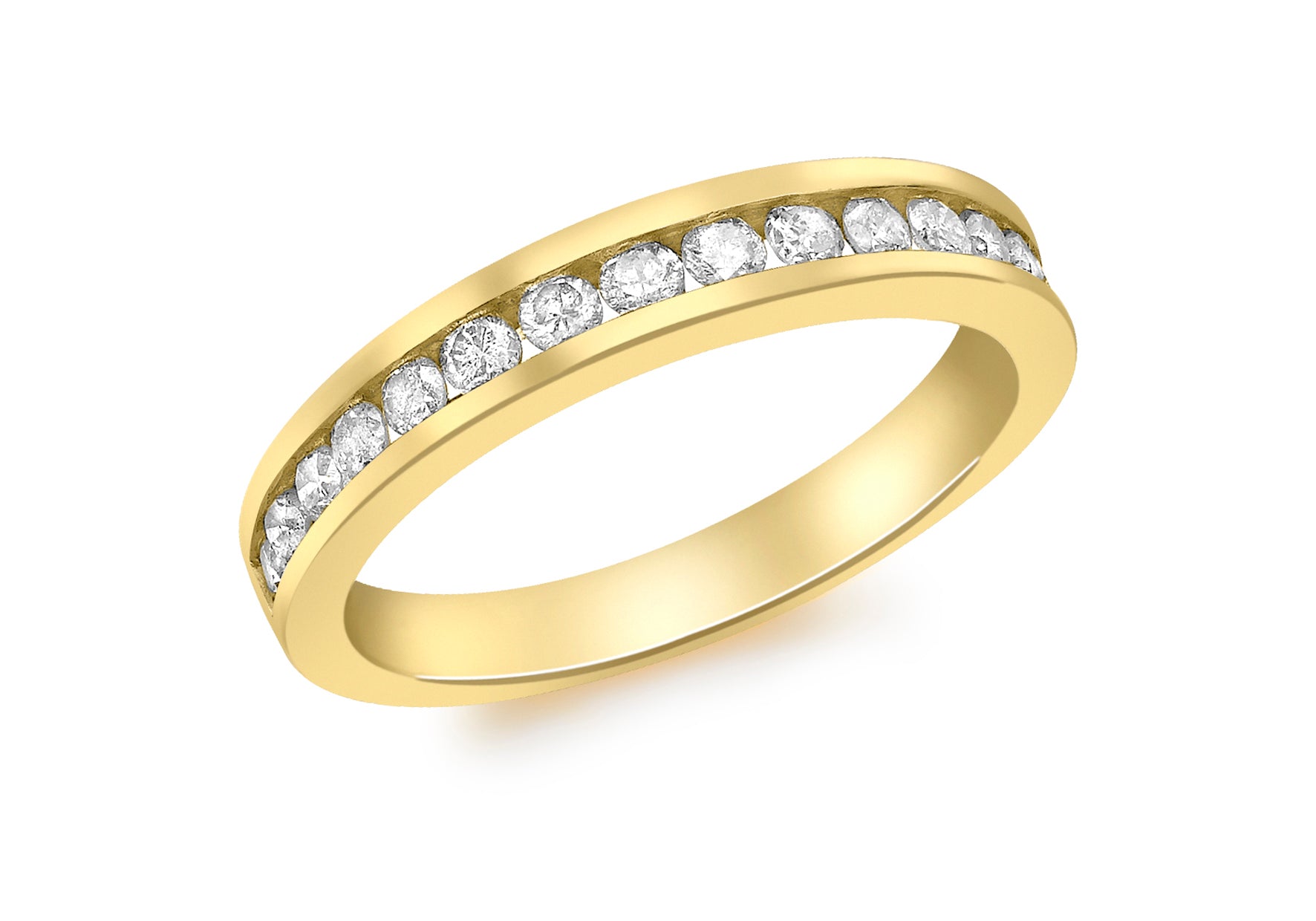 9ct Yellow Gold 0.50ct Channel Set Diamond Ring