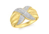 9ct Yellow Gold 0.03t Diamond Crossover Ring