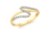 9ct Yellow Gold Zirconia  Wave Band Ring