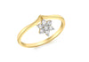 9ct Yellow Gold 0.24t Diamond Flower Charm Ring