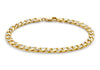 9ct Two-Tone Gold Diamond Cut 200 Curb Chain Bracelet