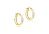9ct Two Tone Gold Diamond Cut Band Earrings