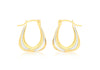 9ct 2-Colour Gold 14mm x 16mm Creole Earrings