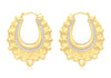 9ct 2-Colour Gold Patterned Creole Earrings