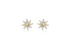 9ct 2-Colour Gold Star and Zirconia  Stud Earrings