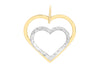 9ct 2-Colour Gold 21mm x 23mm Diamond Cut Double-Heart Pendant