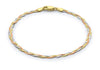9ct 3-Colour Gold Triple-Plait Diamond Cut Herringbone Bracelet 19m/7.5"9