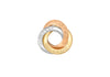 9ct 3-Colour Gold Diamond Cut 15mm Rings Pendant