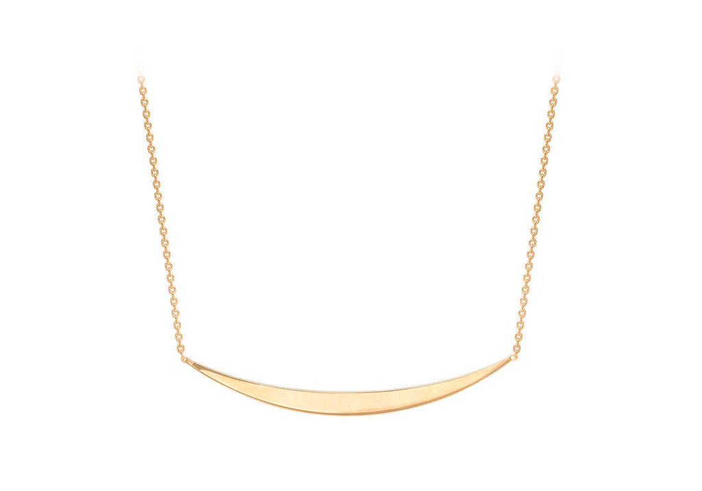 9ct Rose Gold 3mm x 41mm urved Bar Adjustable Necklace  41m/16"-43m/17"9