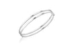 9ct White Gold Double-Square Tube Bangle