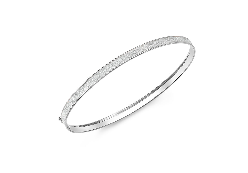 9ct White Gold 4mm Stardust Bangle
