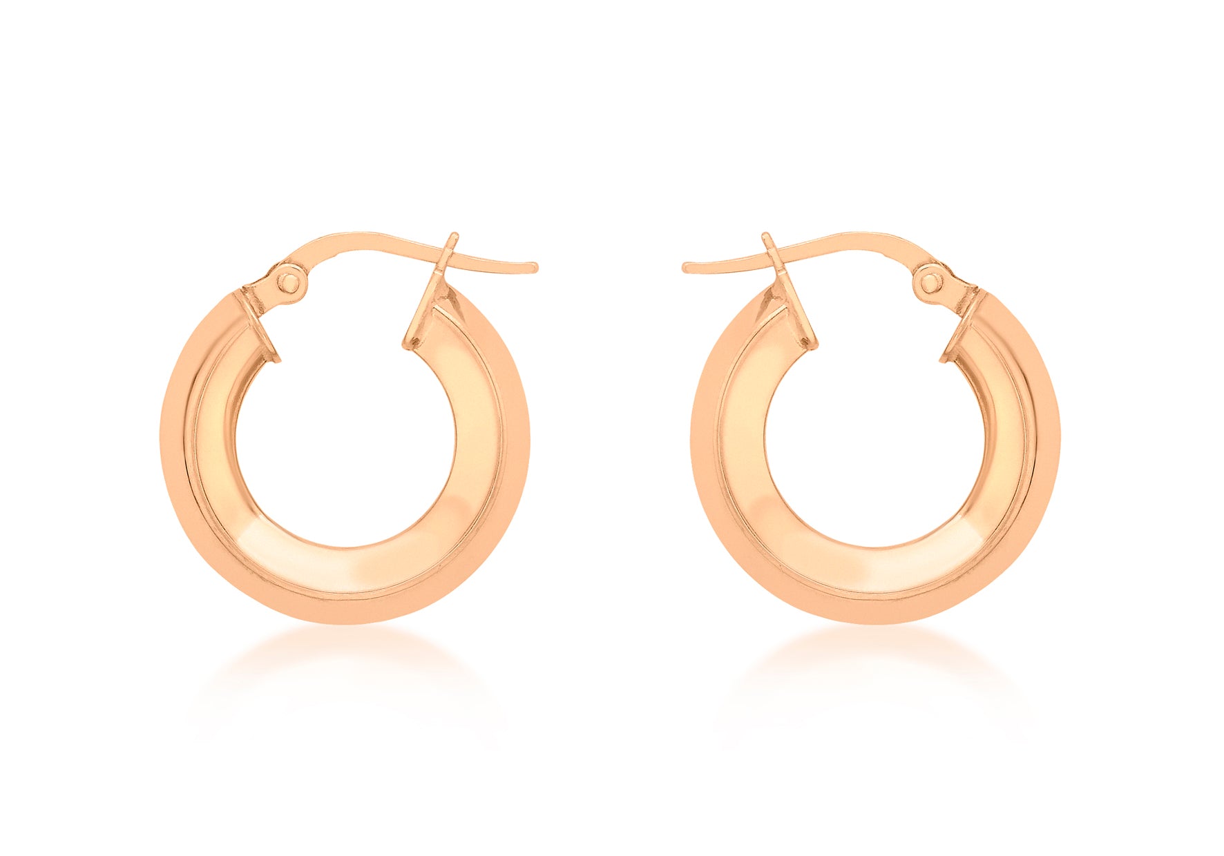 9ct Rose Gold 18mm Square Tube Creole Earrings