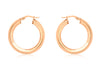 9ct Rose Gold 27mm Square Tube Creole Earrings