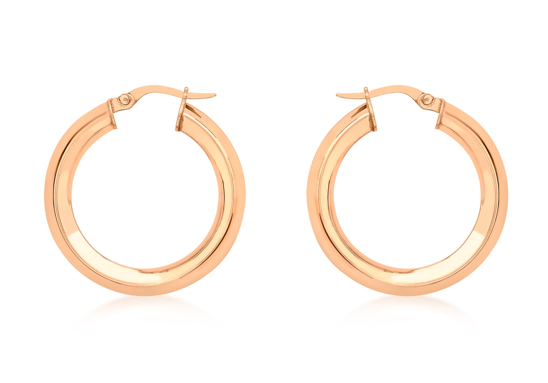 9ct Rose Gold 27mm Square Tube Creole Earrings