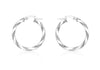 9ct White Gold 25mm Twist Creole Earrings