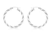 9ct White Gold 30mm Twist Creole Earrings