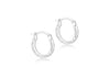 9ct White Gold 12mm Diamond Cut Hoop Earrings
