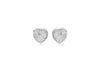 9ct White Gold 6mm x 6mm Diamond Cut Heart Stud Earrings
