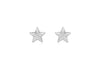 9ct White Gold 6mm x 6mm Diamond Cut Star Stud Earrings