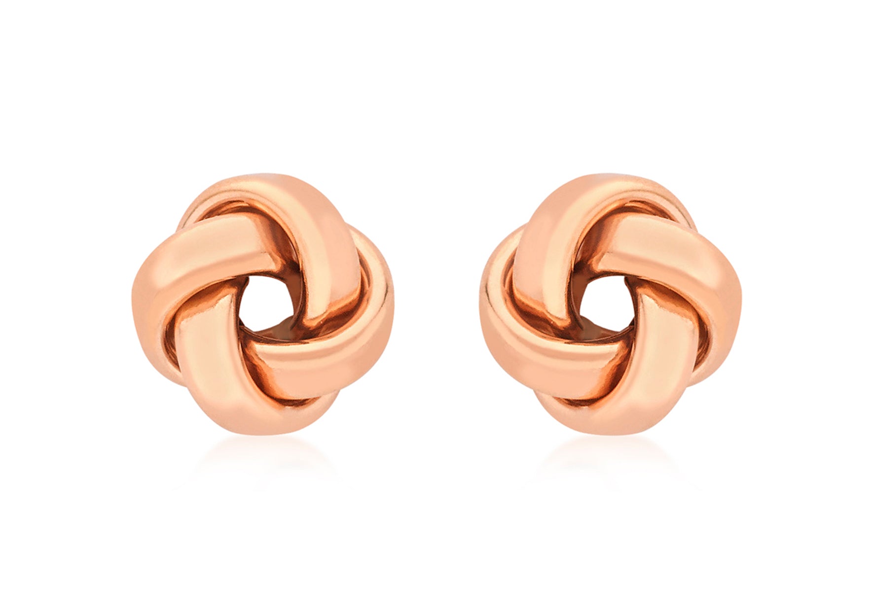 9ct Rose Gold 10mm Knot Stud Earrings
