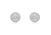 9ct White Gold 8mm Swirl Detail Dome Stud Earrings