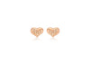 9ct Rose Gold Diamond Cut 7.7mm x 5.9mm Heart Stud Earrings