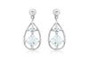 9ct White Gold Aquamarine Drop Earrings