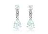9ct White Gold 0.02ct Diamond Aquamarine Drop Earrings