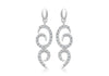 9ct White Gold 0.18ct Diamond Swirl Drop Earrings