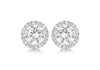9ct White Gold Round Zirconia  9mm Stud Earrings
