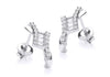 9ct White Gold Zirconia  Stud Earrings
