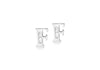 9ct White Gold Zirconia  5mm x 7mm 'F' Initial Stud Earrings