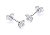 9ct White Gold Round Zirconia  4mm Stud Earrings