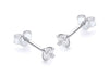 9ct White Gold 3mm Round Zirconia  Stud Earrings