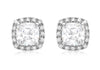 9ct White Gold Square Zirconia  9mm x 9mm ushion Stud Earrings