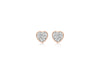9ct Rose Gold Pave Crystal 6.8mm x 6.8mm Heart Earrings