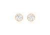 9ct Rose Gold Rubover Zirconia  4.2mm Stud Earrings