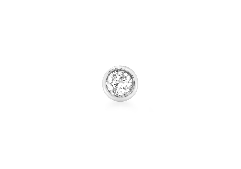 9ct White Gold 0.10ct Diamond 4.5mm Single Round Stud EarRing