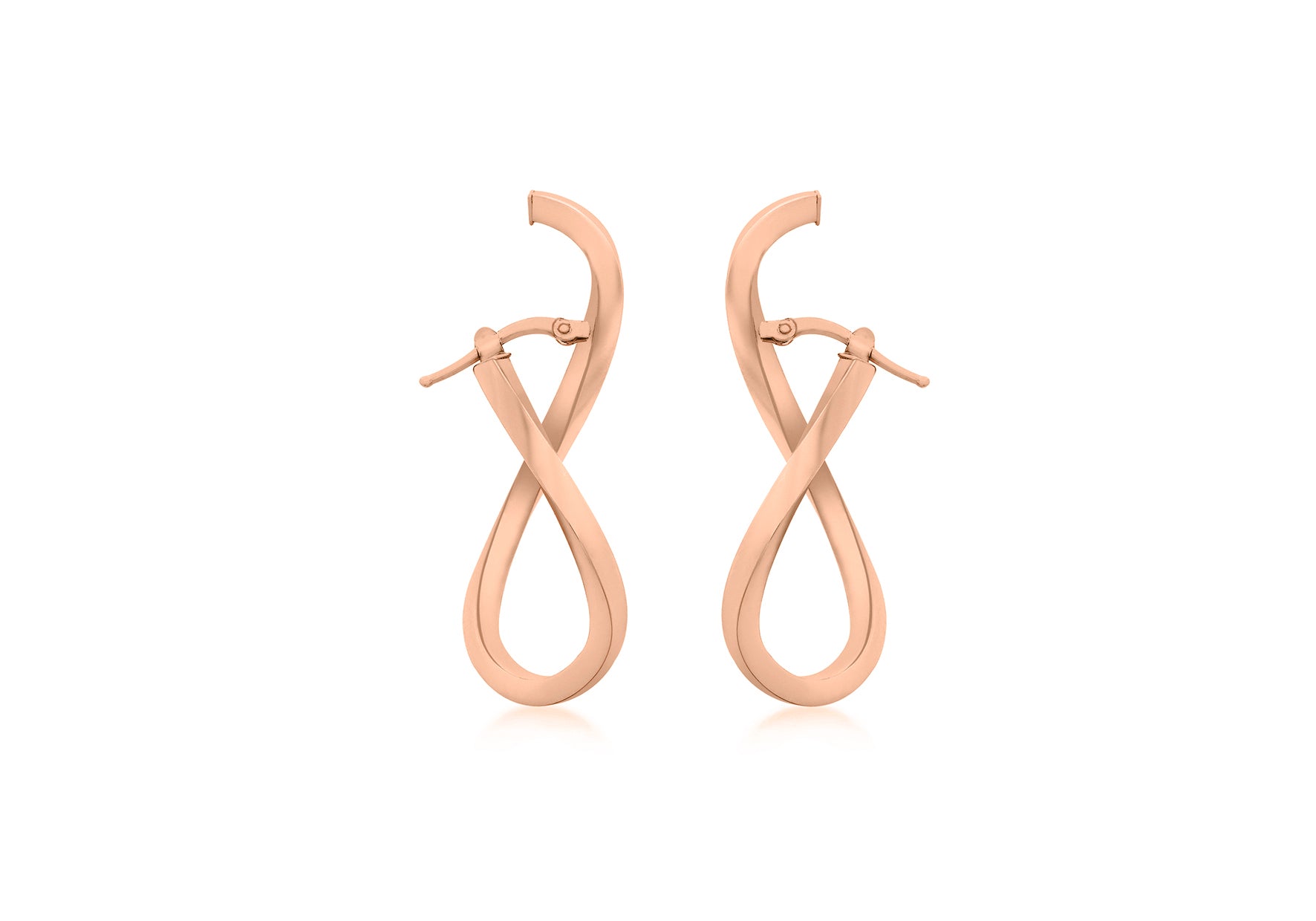 9ct Rose Gold Square infinity Wave Illusion Earrings