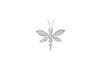 9ct White Gold 0.10ct Diamond Dragonfly Slider Pendant