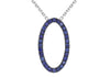 9ct White Gold Oval Sapphire Adjustable Necklet 41m/16"9